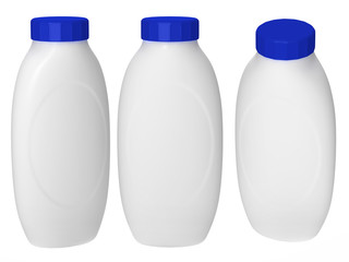 White plastic bottle packaging with clipping path for cosmatics