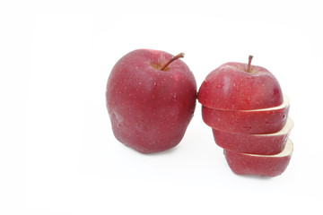 apple slice on white background