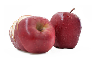 apple slice on white background