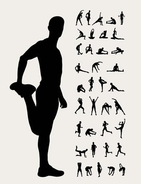 Stretching  Silhouettes, art vector design