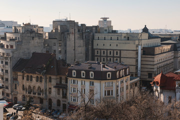 Fototapeta na wymiar Bucharest city center - aerial view