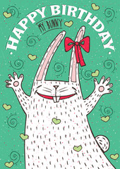 Happy Birthday my bunny with white rabbit