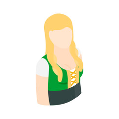 Woman wearing a traditional Bavarian dress icon