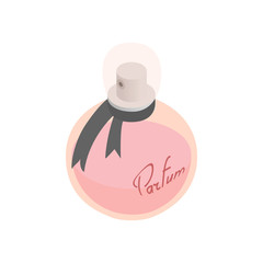 Pink female perfume flacon with sprayer icon 