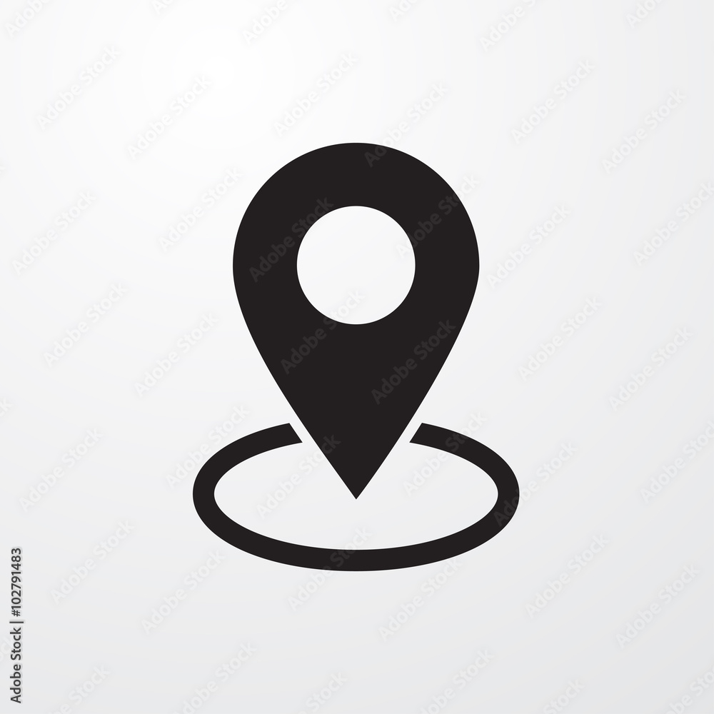 Poster map pin place marker icon for web
