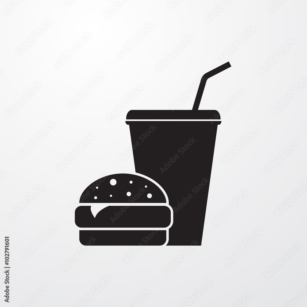 Poster fast food icon for web and mobile