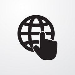 Globe cursor icon for web and mobile