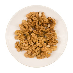 walnut on an white plate