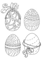 Pattern for coloring book. Ethnic retro design