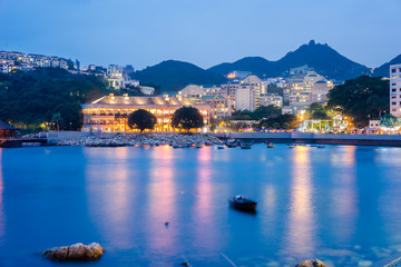 night view of Murray House in Hong Kong