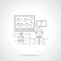 Arithmetic lesson detail line vector icon