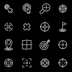 Vector line target icon set. Target Icon Object, Target Icon Picture, Target Icon Image - stock vector