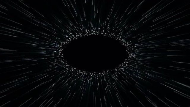 abstract scene of overcoming the temporary space in cosmos, wormhole or blackhole