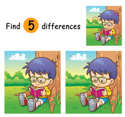 Vector Illustration of Game for children find differences - Boy