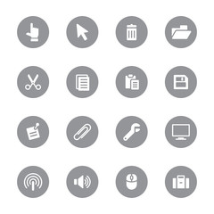 web icon set 3 on gray circle for web design, user interface (UI), infographic and mobile application (apps)