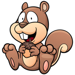 Vector illustration of cartoon squirrel