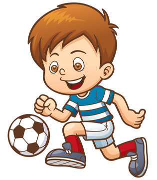 Vector illustration of Cartoon Soccer player