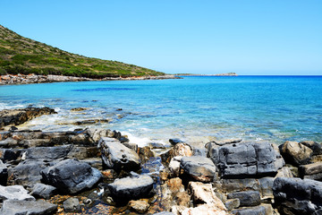 Fototapeta na wymiar The beach on uninhabited island, Crete, Greece