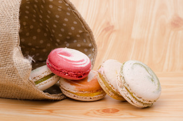 french sweet delicacy, macaroons variety closeup