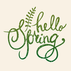 Obraz premium Hello spring lettering quote