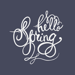 Hello spring lettering quote