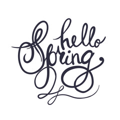 Hello spring lettering quote