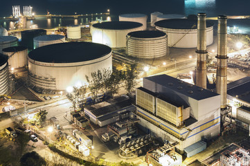 Power station at night