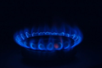Gas burner in the dark