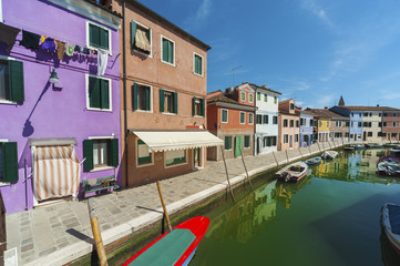Fototapeta na wymiar Idyllic landscape of Burano island, Venice, Italy. 