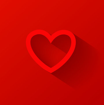 Red heart icon. Vector