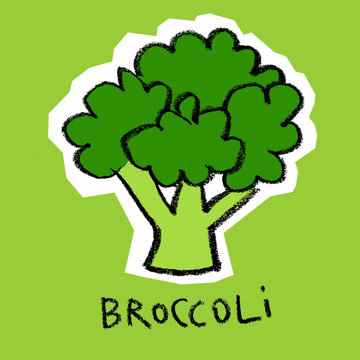 Broccoli on green background