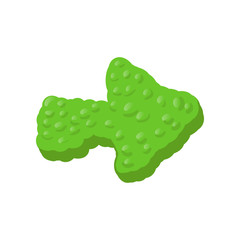 Green cartoon arrow