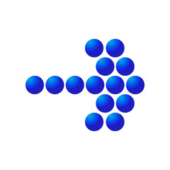 Mosaic right arrow cartoon icon