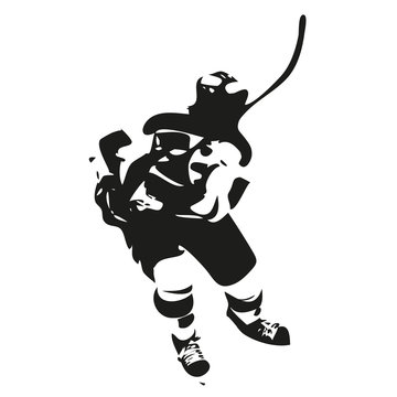 Ice hockey player vector isolated silhouette