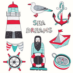 Sea dreams vector set