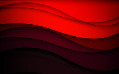 Abstract red waves - data stream concept. Vector illustration