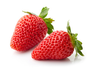 Fresh strawberries on white background