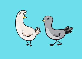 Fototapeta premium Cute Pigeon vector illustration