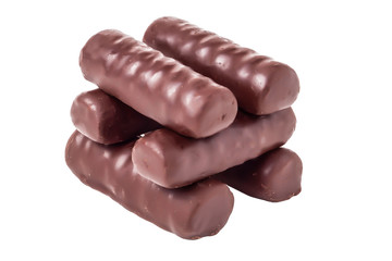 chocolate bars on a white background