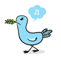 Blue  pigeon vector illustration