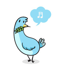 Blue  pigeon vector illustration