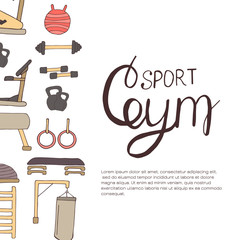 Flat design of gym items set illustration vector