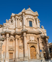 Fototapeta na wymiar Noto in Sicily, Italy. Built in the style of the Sicilian Baroque.