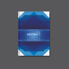brochure flyer first page / book cover with abstract design background in blue