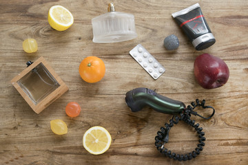 lifestyle health and beauty of the men in flat lay photo