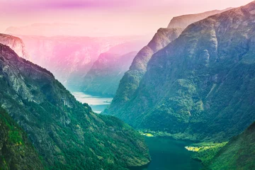 Photo sur Plexiglas Scandinavie Beautiful nature of the Norwegian mountains. Nature of Norway.  