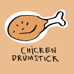 Chicken drumstick on brownish background