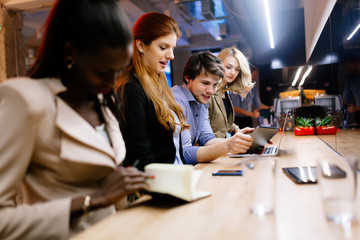 Coworkers bonding in pub