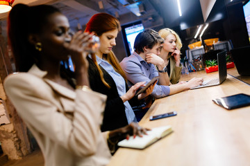 Coworkers bonding in pub