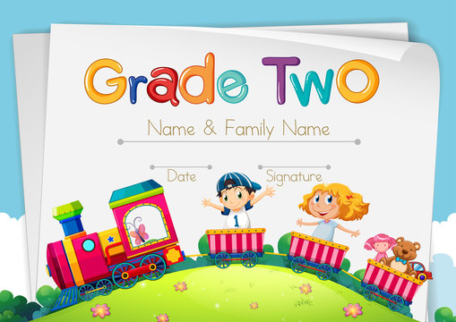 Diploma template for grade two